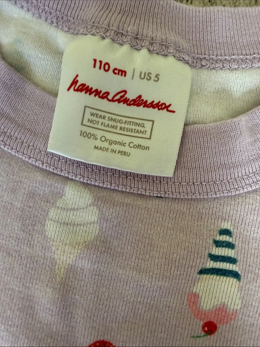 Hanna Anderson Collection Lavender Ice Cream Print Pajama Set